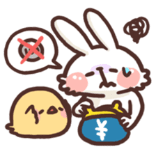 Rabbit and chick sticker #5294518