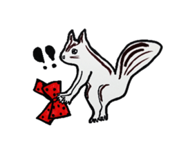 Mr. cute quire of a ribbon sticker #5300171