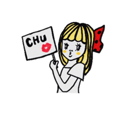 Mr. cute quire of a ribbon sticker #5300173