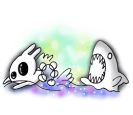 Large dark eyes of rabbits sticker #5301344