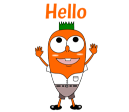 Conversation with funny carrot English sticker #5306566