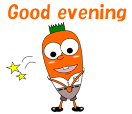 Conversation with funny carrot English sticker #5306567