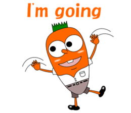 Conversation with funny carrot English sticker #5306570