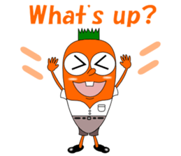 Conversation with funny carrot English sticker #5306572