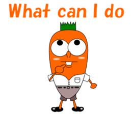 Conversation with funny carrot English sticker #5306573