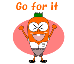 Conversation with funny carrot English sticker #5306579