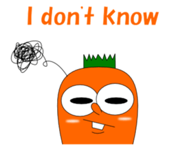Conversation with funny carrot English sticker #5306591