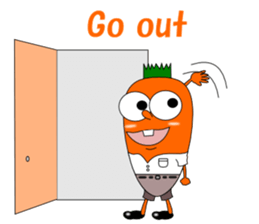 Conversation with funny carrot English sticker #5306593
