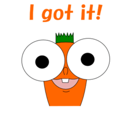 Conversation with funny carrot English sticker #5306599