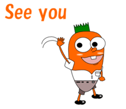 Conversation with funny carrot English sticker #5306603