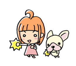 Pretty girl & doggie sticker #5307959