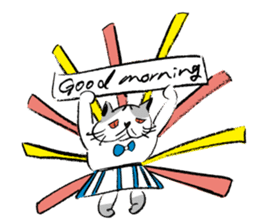 Rabbit and Cat in the Nordic Sticker sticker #5311076