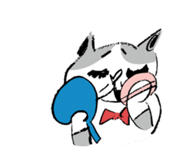 Rabbit and Cat in the Nordic Sticker sticker #5311078