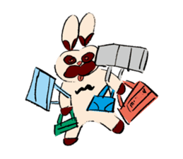 Rabbit and Cat in the Nordic Sticker sticker #5311093