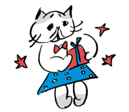 Rabbit and Cat in the Nordic Sticker sticker #5311100