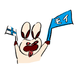 Rabbit and Cat in the Nordic Sticker sticker #5311104