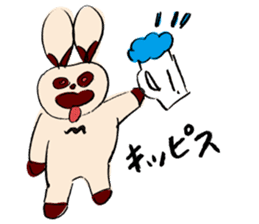 Rabbit and Cat in the Nordic Sticker sticker #5311106