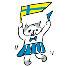 Rabbit and Cat in the Nordic Sticker sticker #5311110