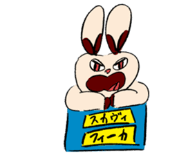 Rabbit and Cat in the Nordic Sticker sticker #5311113