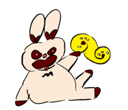 Rabbit and Cat in the Nordic Sticker sticker #5311114