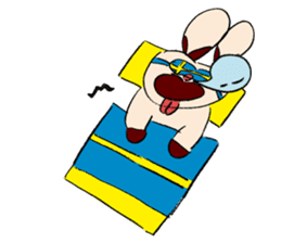 Rabbit and Cat in the Nordic Sticker sticker #5311115