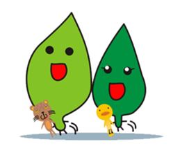 Leaves and animal friends. sticker #5311686