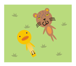 Leaves and animal friends. sticker #5311709