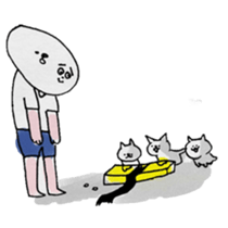 toro and tama with cats sticker #5313745