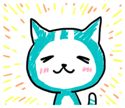 Turquoise cat sticker #5318495