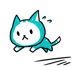 Turquoise cat sticker #5318497