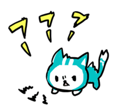 Turquoise cat sticker #5318499