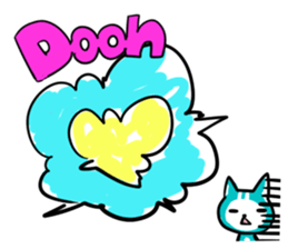 Turquoise cat sticker #5318507