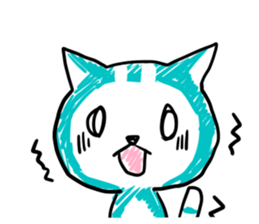 Turquoise cat sticker #5318508