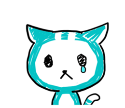Turquoise cat sticker #5318509