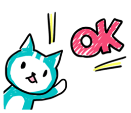 Turquoise cat sticker #5318512