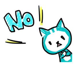 Turquoise cat sticker #5318513