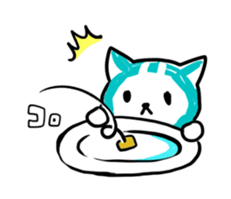 Turquoise cat sticker #5318515