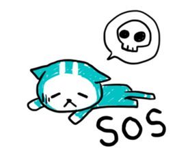 Turquoise cat sticker #5318523