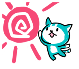 Turquoise cat sticker #5318524