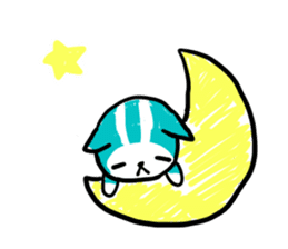 Turquoise cat sticker #5318525