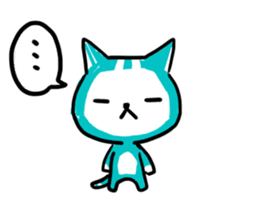 Turquoise cat sticker #5318527