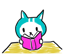 Turquoise cat sticker #5318530