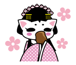 cat princess&old man sticker #5319170