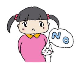 Showa little girl and cat sticker #5319295