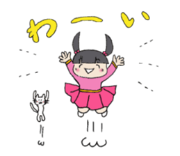 Showa little girl and cat sticker #5319307