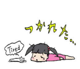 Showa little girl and cat sticker #5319322