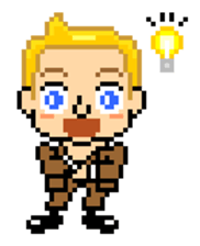 Pixel Art "Emotions of Blonde man" sticker #5321899