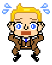 Pixel Art "Emotions of Blonde man" sticker #5321920