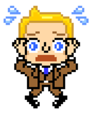 Pixel Art "Emotions of Blonde man" sticker #5321921