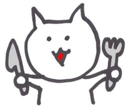 Little white cat2 sticker #5324196